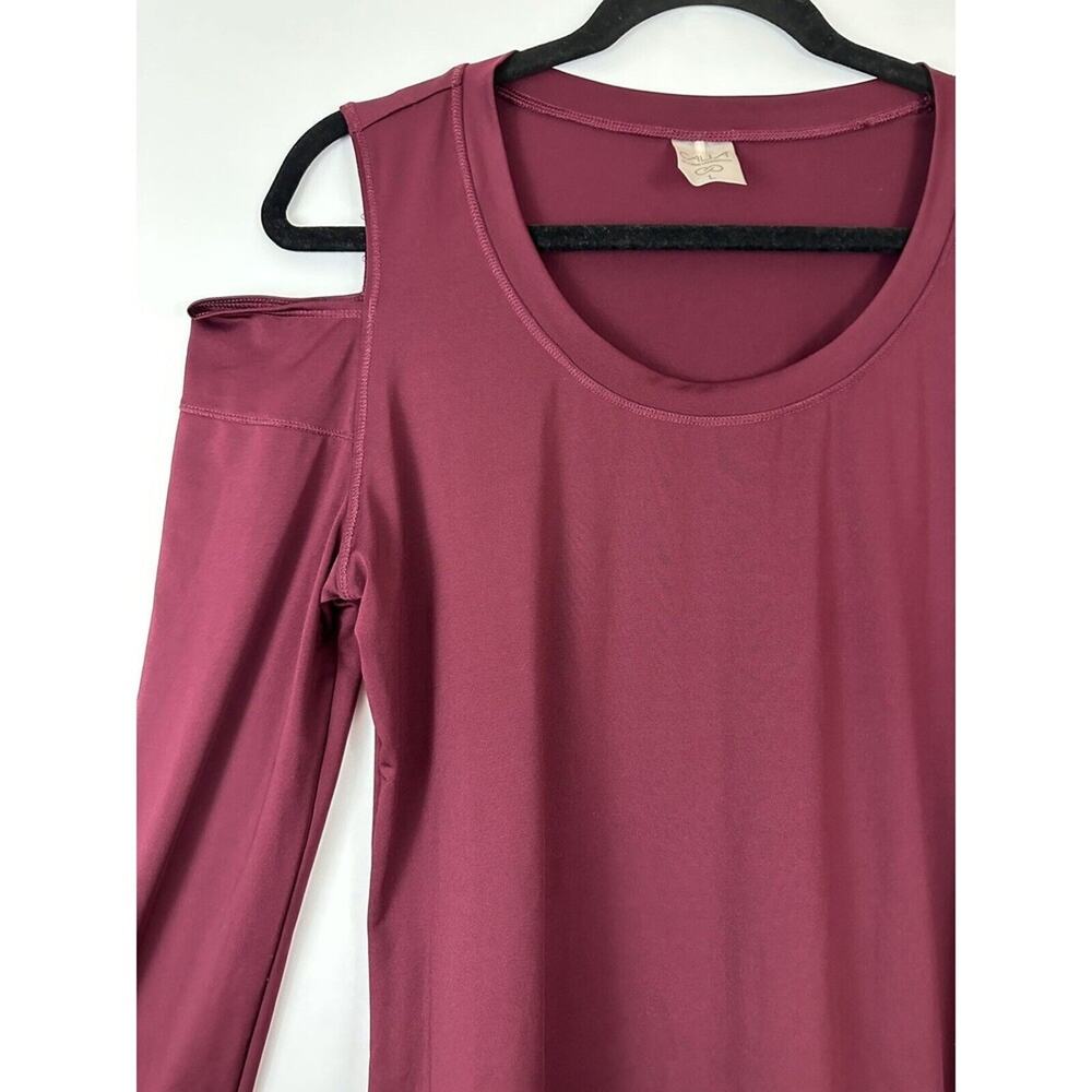 Calia Women's Cold-Shoulder Long Sleeve Tee in Mauve Large